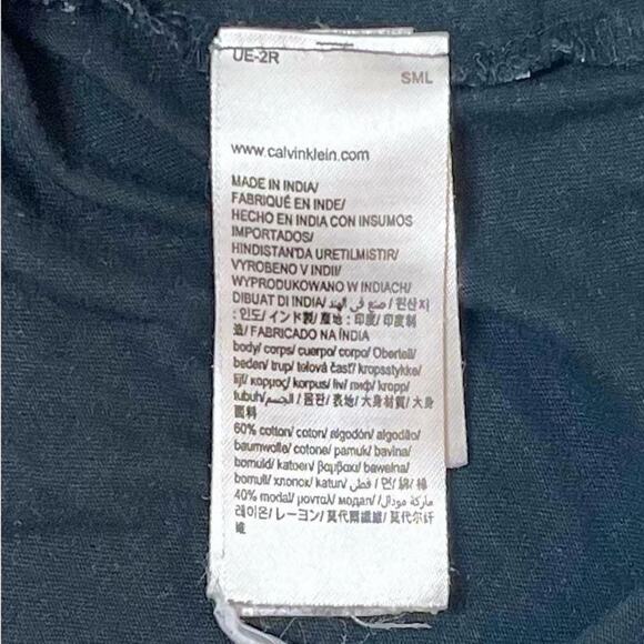 Calvin Klein Slim Fit Faux Leather Graphic Tee (Size L) - Picture 3 of 6